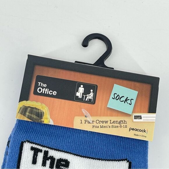 The Office World’s Best Boss Blue Men’s Casual Dressy Crew Socks Size 6-12 - Picture 3 of 6